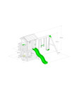 Mountpeak - Elbrus Swing Set and Playhouse with Wooden Roof